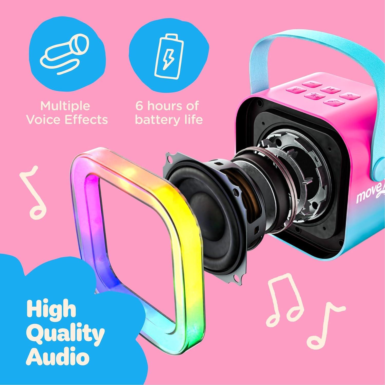 Mini Máquina de Karaoke Move2Play para Niños - Bluetooth, 20 Canciones