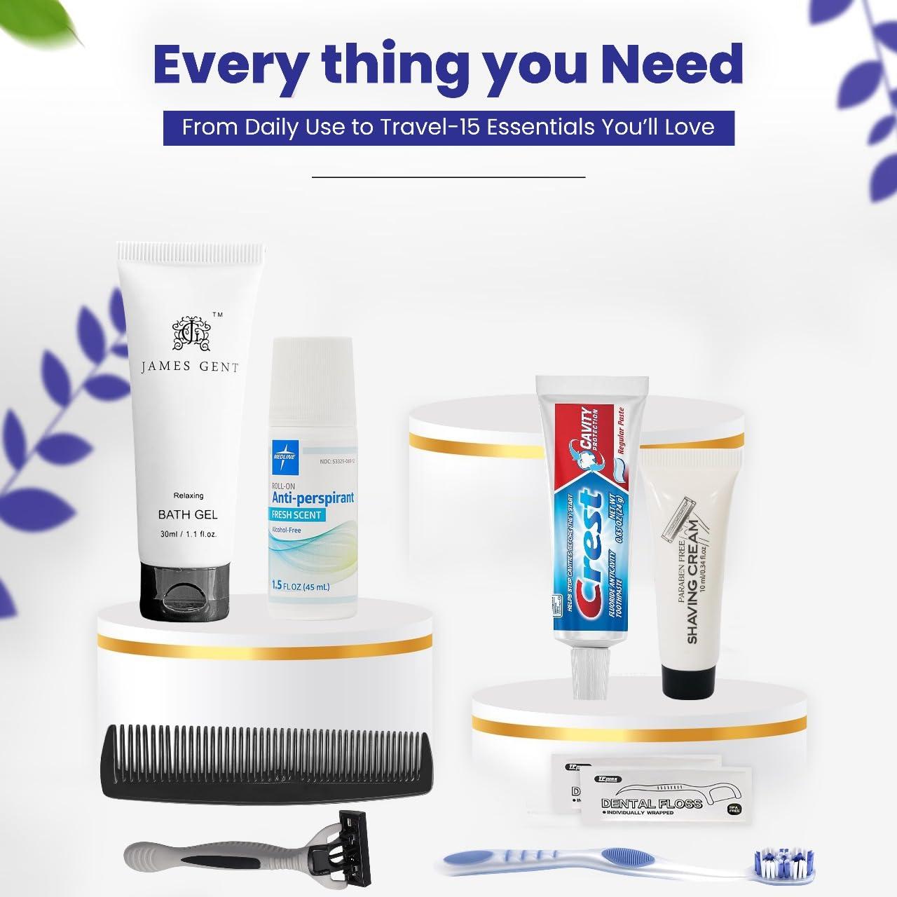 Kit de Aseo de Viaje Trektote 10 Piezas TSA - Gel, Desodorante y Más