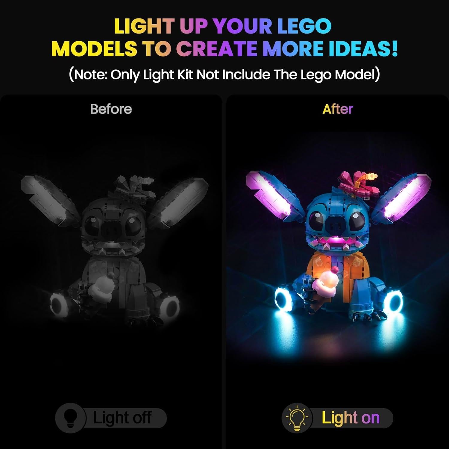 Kit de Luz LED Hilighting para LEGO 43249 Stitch - Control Remoto