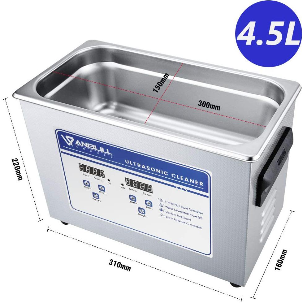 Limpiador Ultrasónico Anbull 4.5L 180W Acero Inoxidable