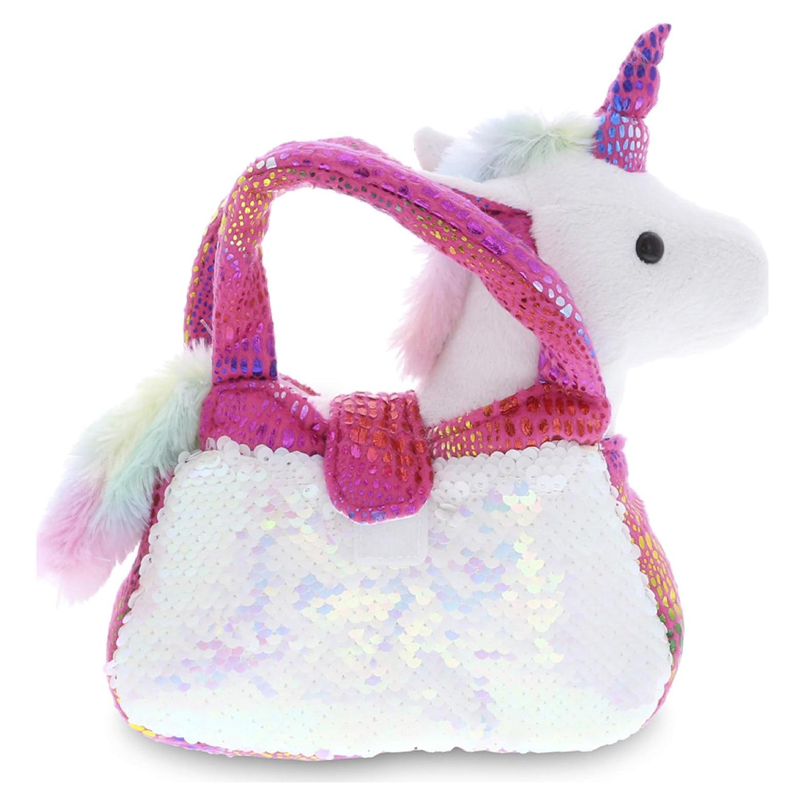 Transportador de Mascotas de Peluche Unicornio Rosa DolliBu 22.9cm