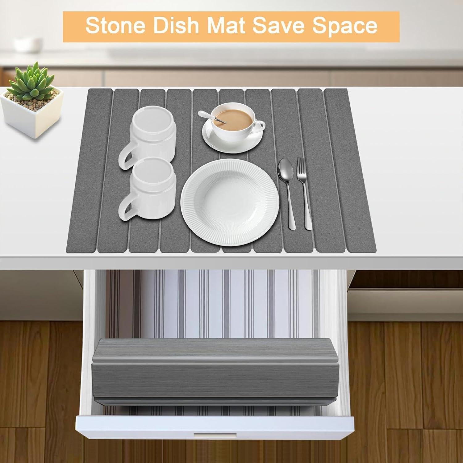 Alfombrilla de Secado de Platos GREAPA 61x40.6cm Gris Oscuro