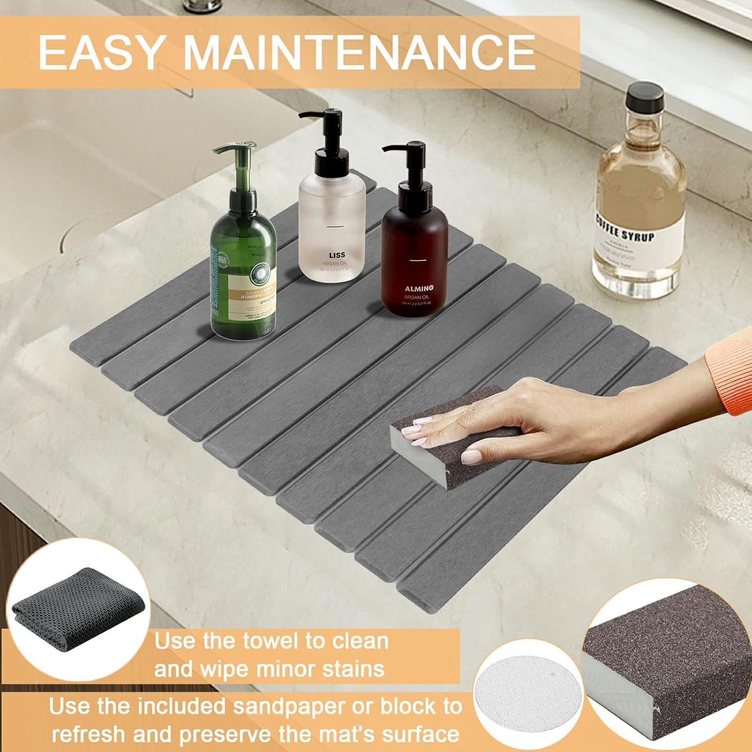 Alfombrilla de Secado de Platos GREAPA 61x40.6cm Gris Oscuro