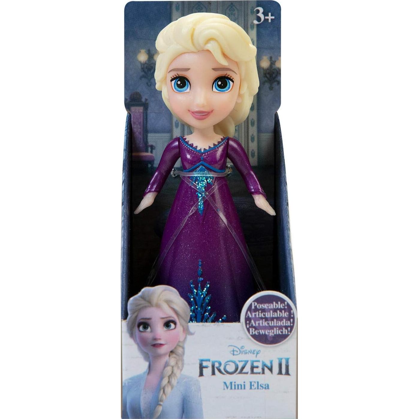Muñeca Mini Elsa Disney Frozen II 7.62 cm Vestido Morado