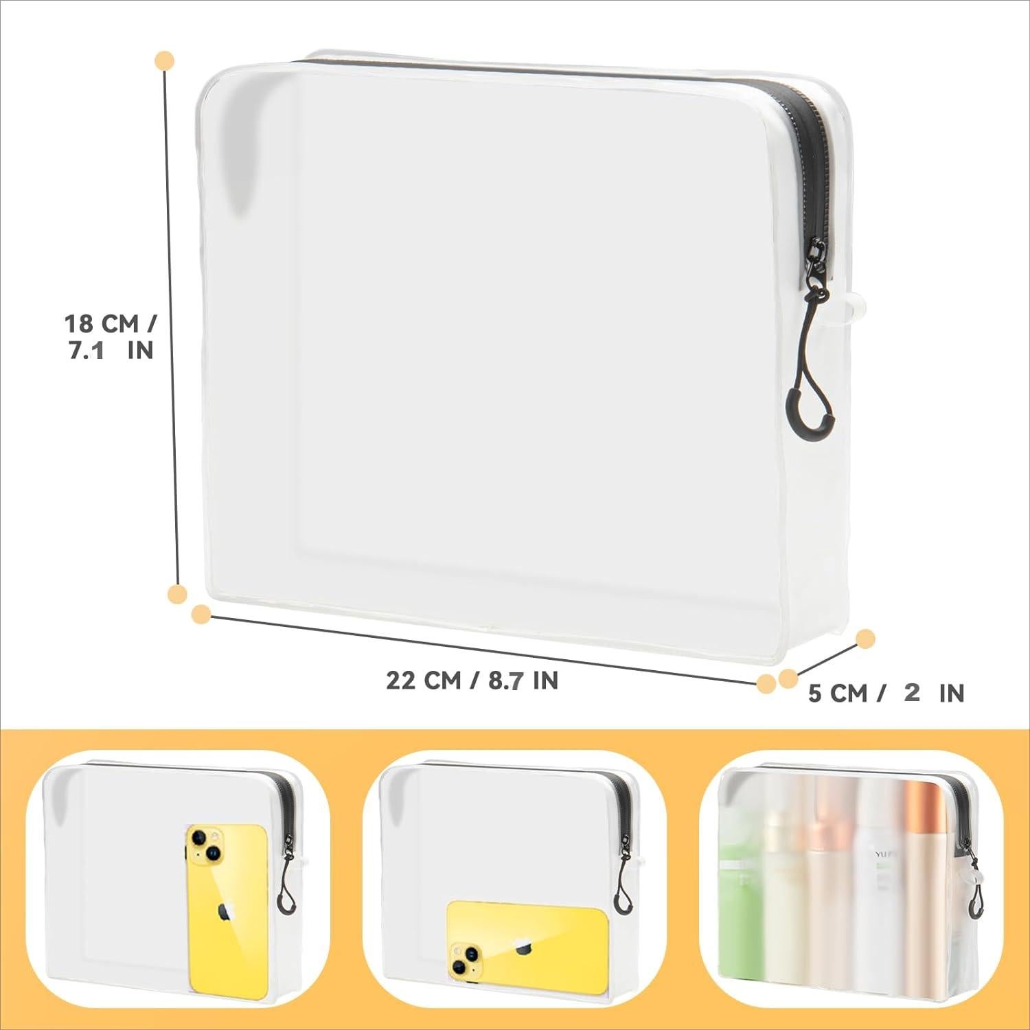 Bolsas de Viaje Transparentes Qbily 3 Pack Impermeables 18x22cm