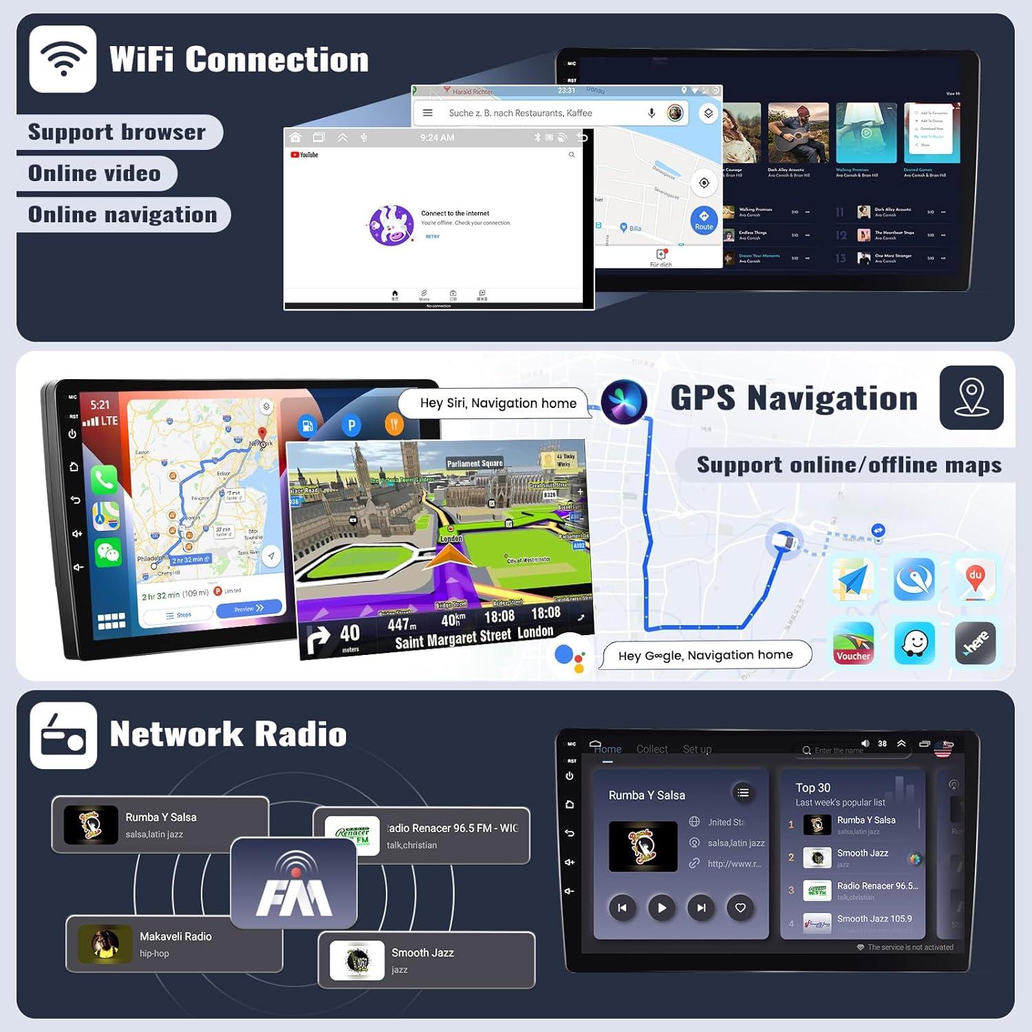 Estéreo de Coche Android SIXWIN 10.1" para Honda Accord 2008-2013
