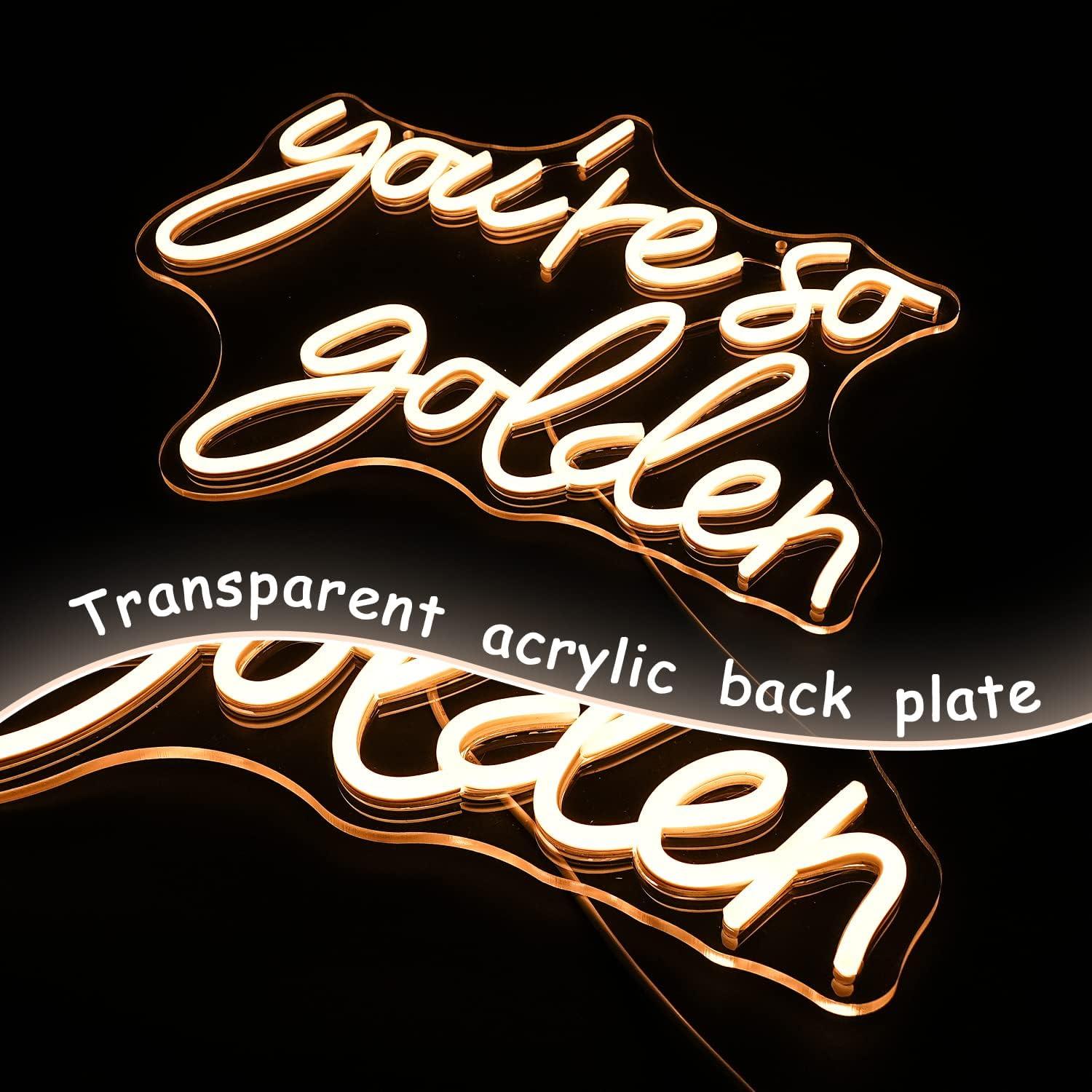 Letrero de neón Eres tan dorado LED 42x32 cm decoración