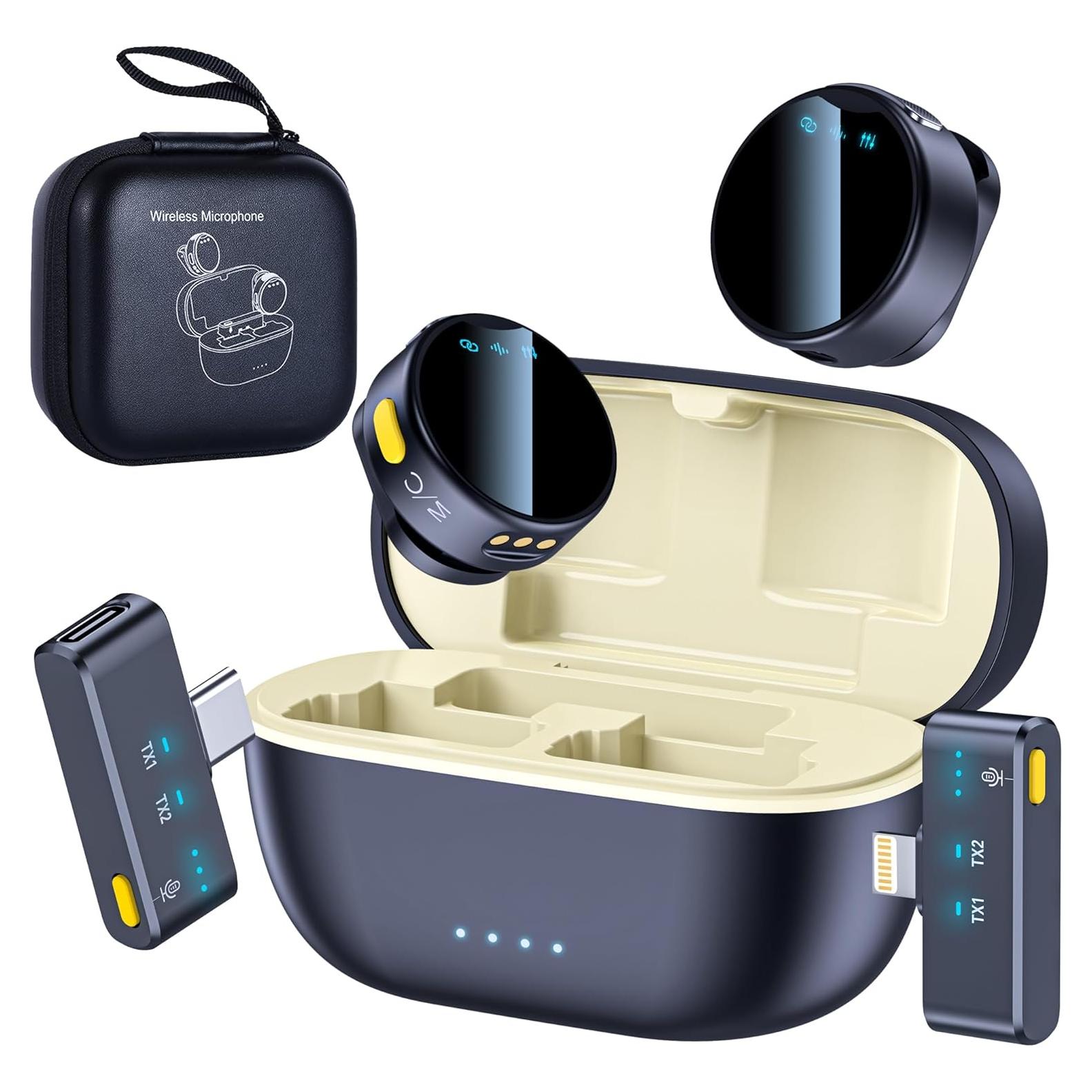 Micrófono Lavalier Inalámbrico JMZOEY para iPhone/Android, 61m