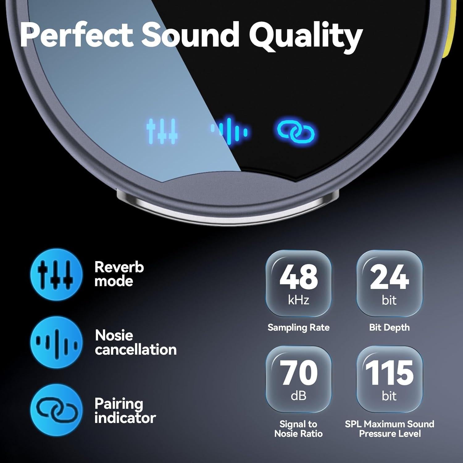 Micrófono Lavalier Inalámbrico JMZOEY para iPhone/Android, 61m