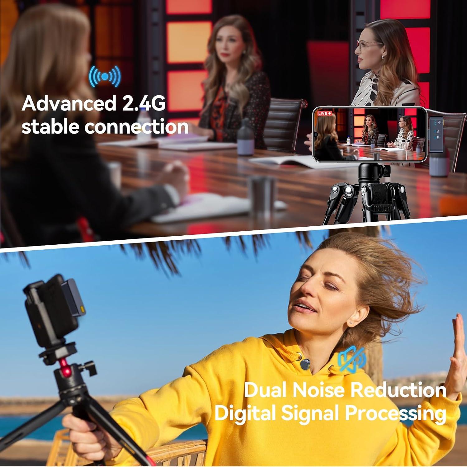 Micrófono Lavalier Inalámbrico JMZOEY para iPhone/Android, 61m