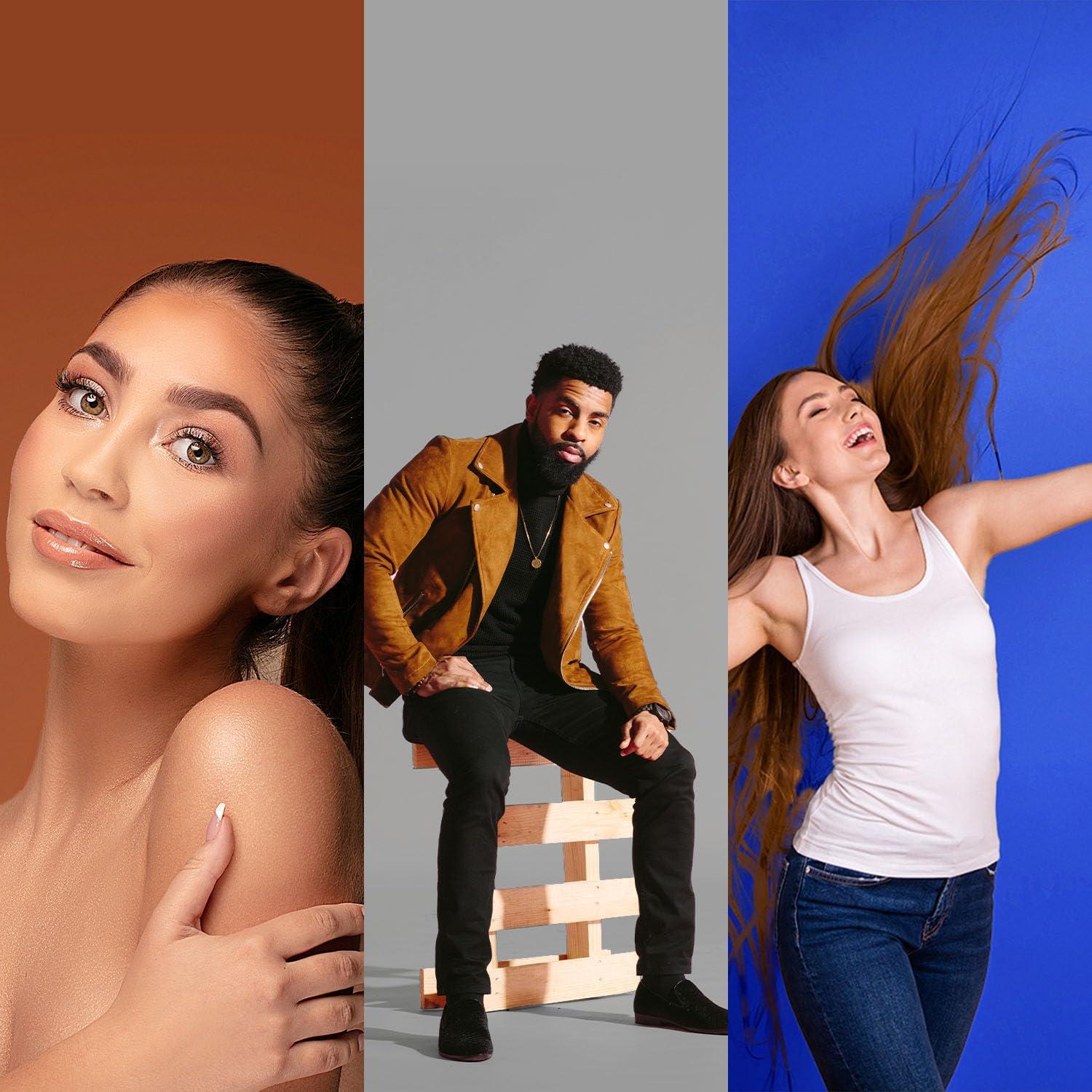 Pantalla de Fondo LimoStudio 3.05x3.66m Gris Marrón Azul