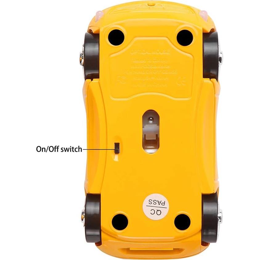 Ratón Inalámbrico Usbkingdom 2.4GHz Coche Deportivo Amarillo