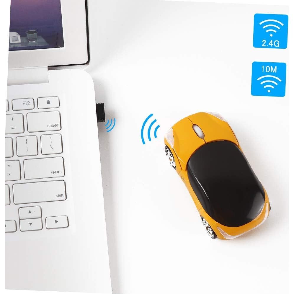 Ratón Inalámbrico Usbkingdom 2.4GHz Coche Deportivo Amarillo