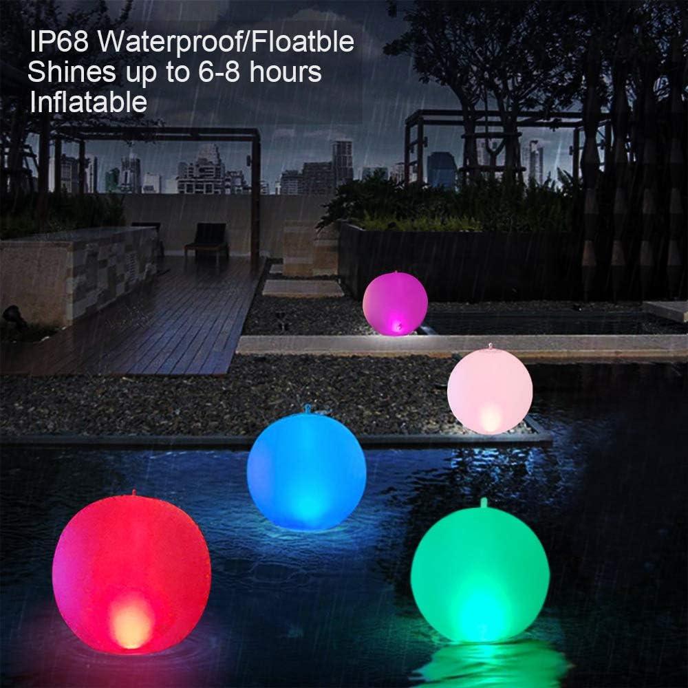 Luz Flotante Solar LED Esuper 4 PCS 35.56 cm IP68 Cambia Color