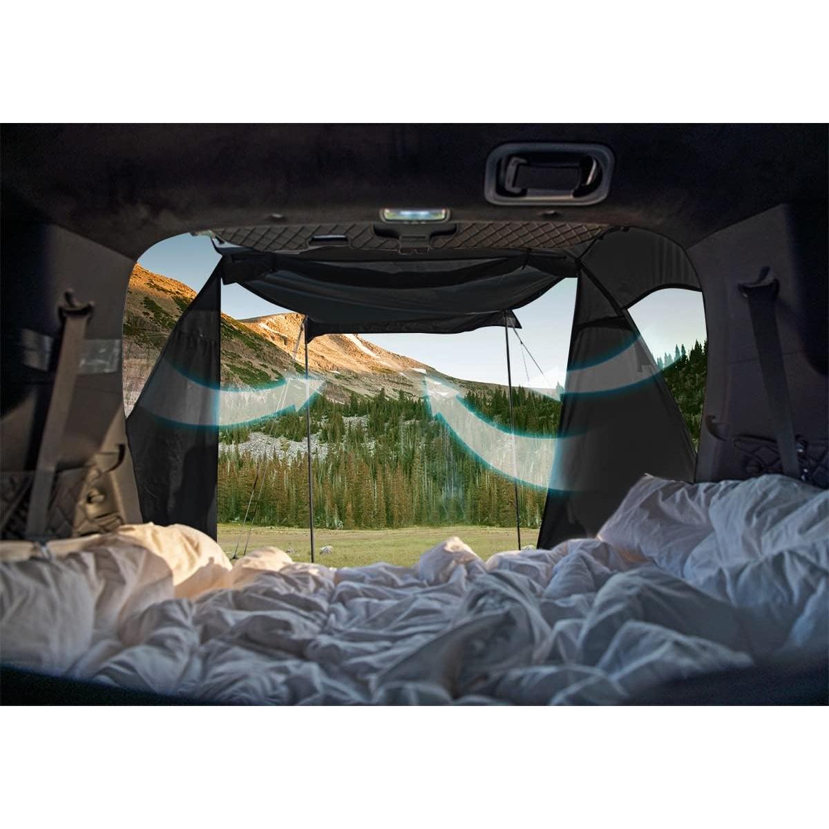 KAMPKEEPER SUV Car Tent, Tailgate Shade Awning Tent for Camping, Vehicle Camping Tents Outdoor Travel (Black)