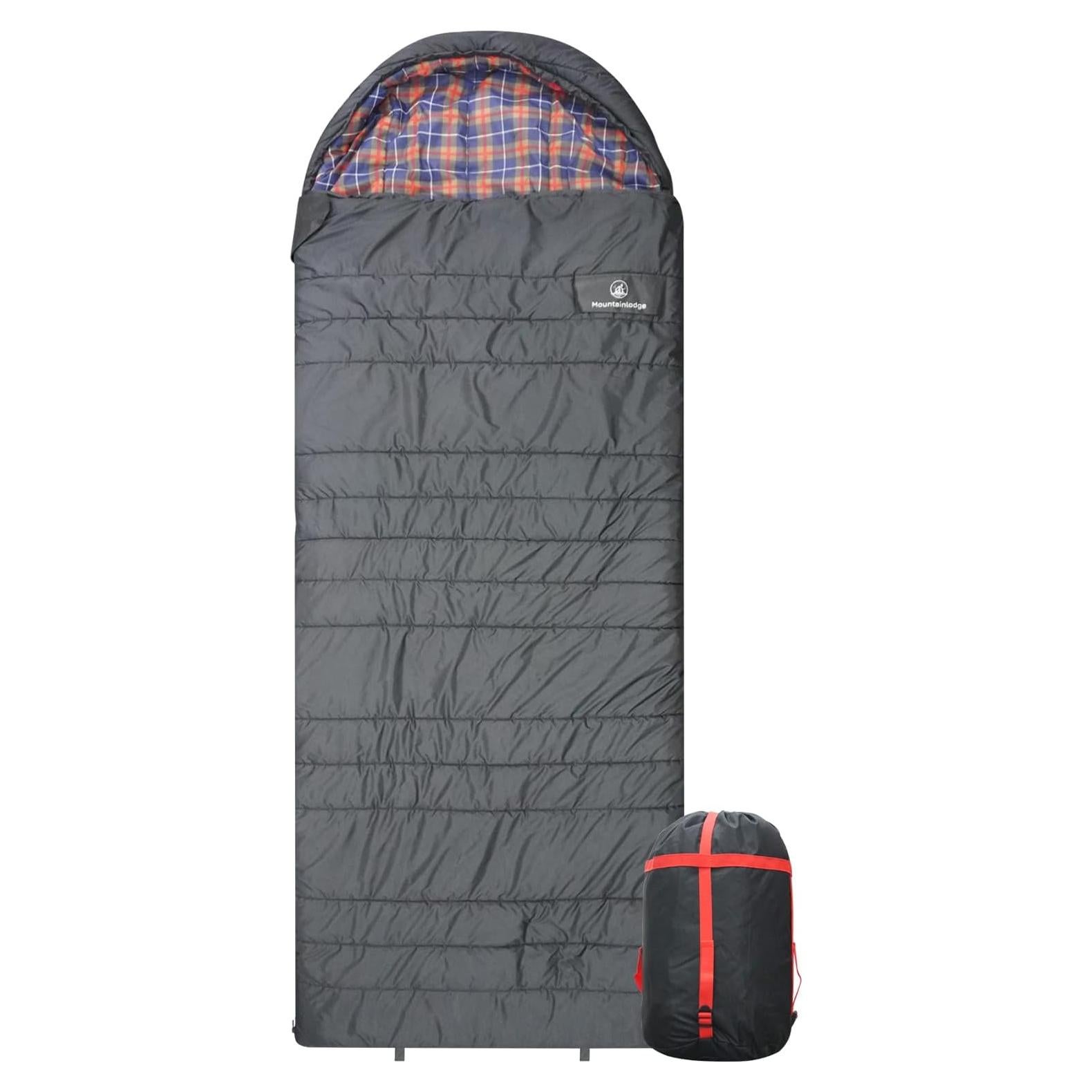 Polycotton Sleeping Bag for Adult&Kids,Cold&Warm Weather Large with Compression Sack and Water Resistant for Family Camping,Travel and Car Camping