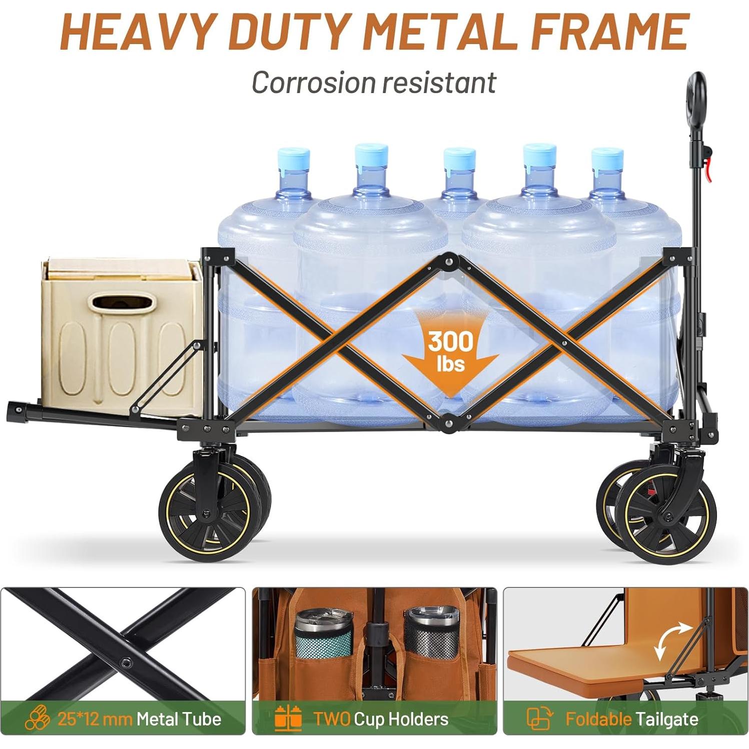 Carro Plegable Timber Ridge 49" con Puerta Trasera Naranja