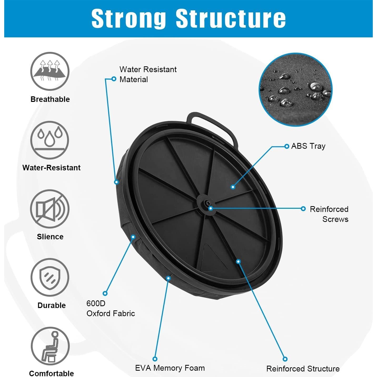 Asiento Giratorio Foxtune 360° para Cubo de 5 Galones