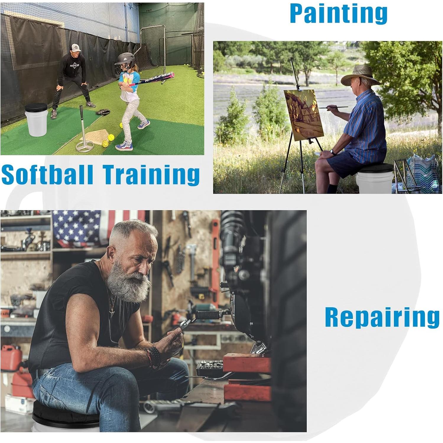 Asiento Giratorio Foxtune 360° para Cubo de 5 Galones