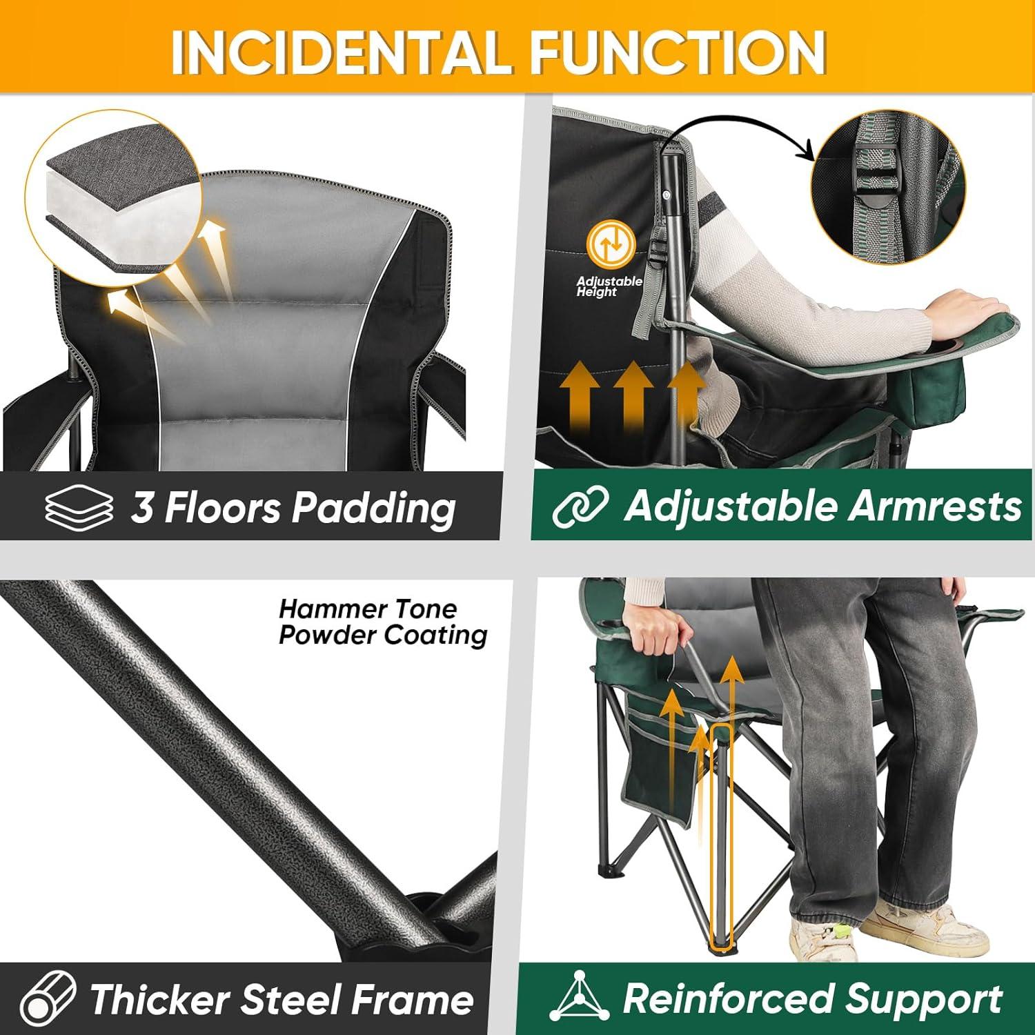 Paquete de 2 Sillas de Camping Plegables Colorsoul 204 kg