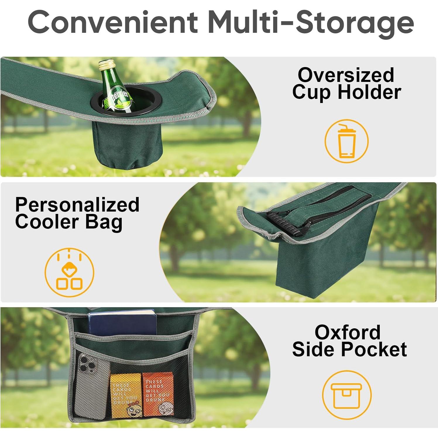 Paquete de 2 Sillas de Camping Plegables Colorsoul 204 kg