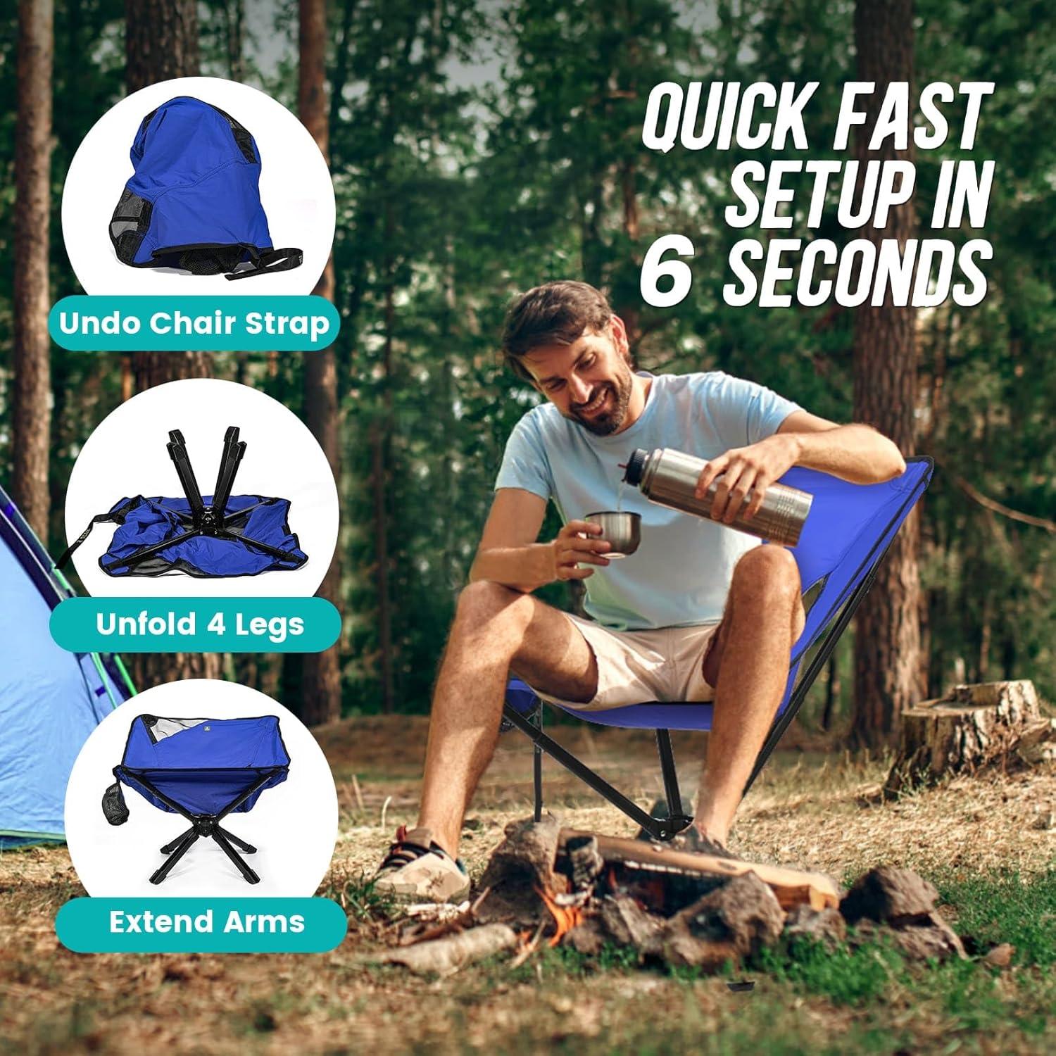 Silla de Camping Plegable TCEK Ajustable 2 Niveles 2.5 kg