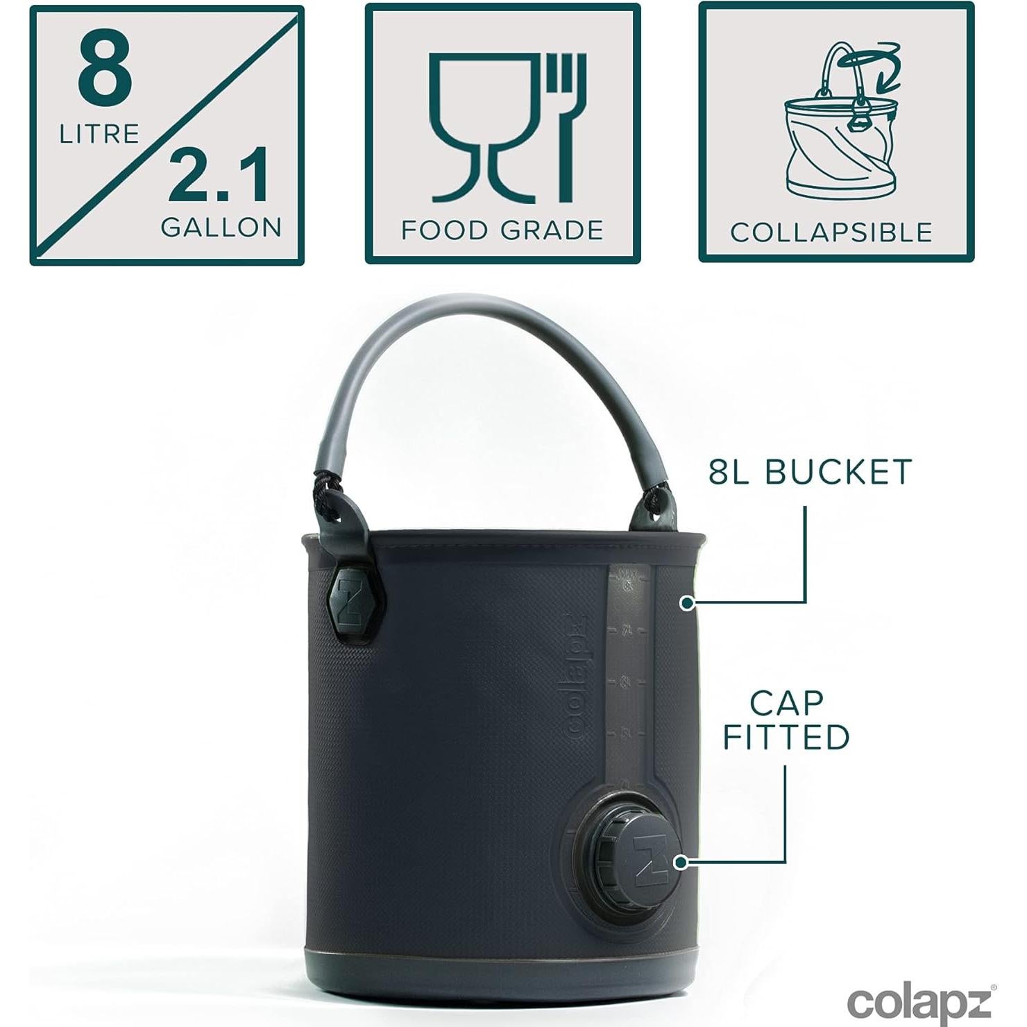 Contenedor de Agua Plegable Colapz 2-en-1 7.57L con Grifo