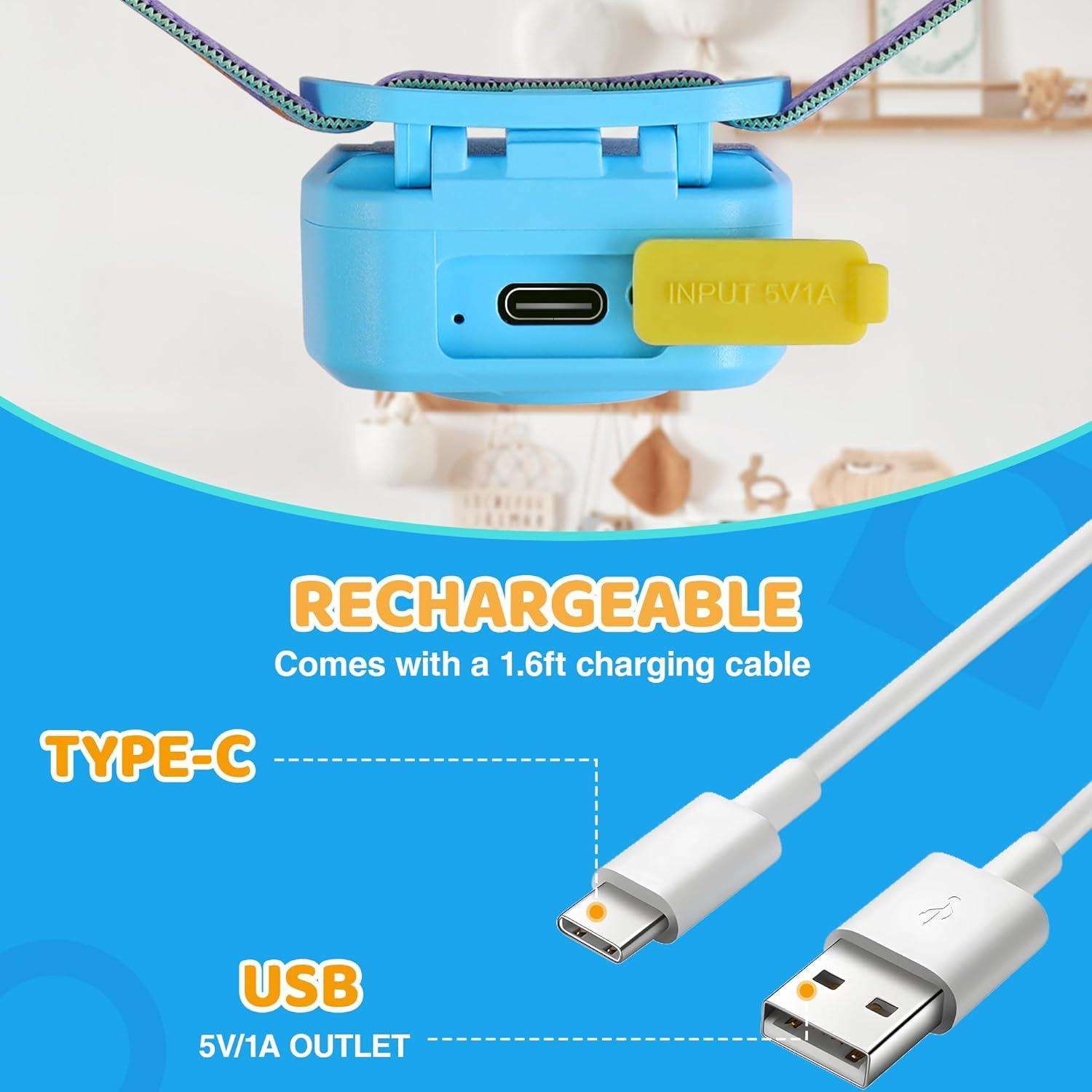 Linterna Frontal LED Recargable EverBrite para Niños RGB