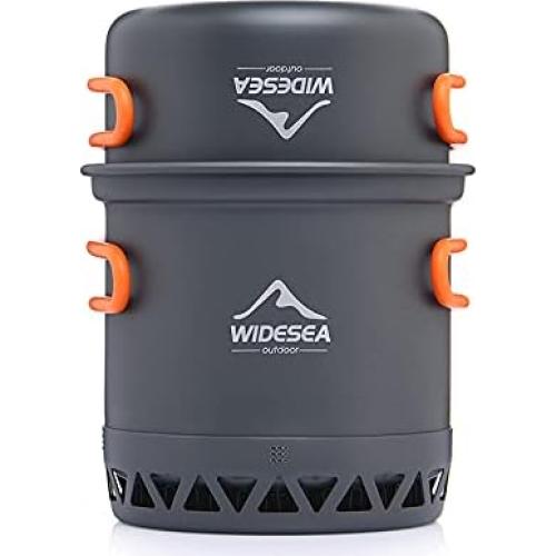 widesea Camping Cookware Outdoor Pot Pan Cooking Equipment Heat Exchange Design for Hiking Backpacking Travel