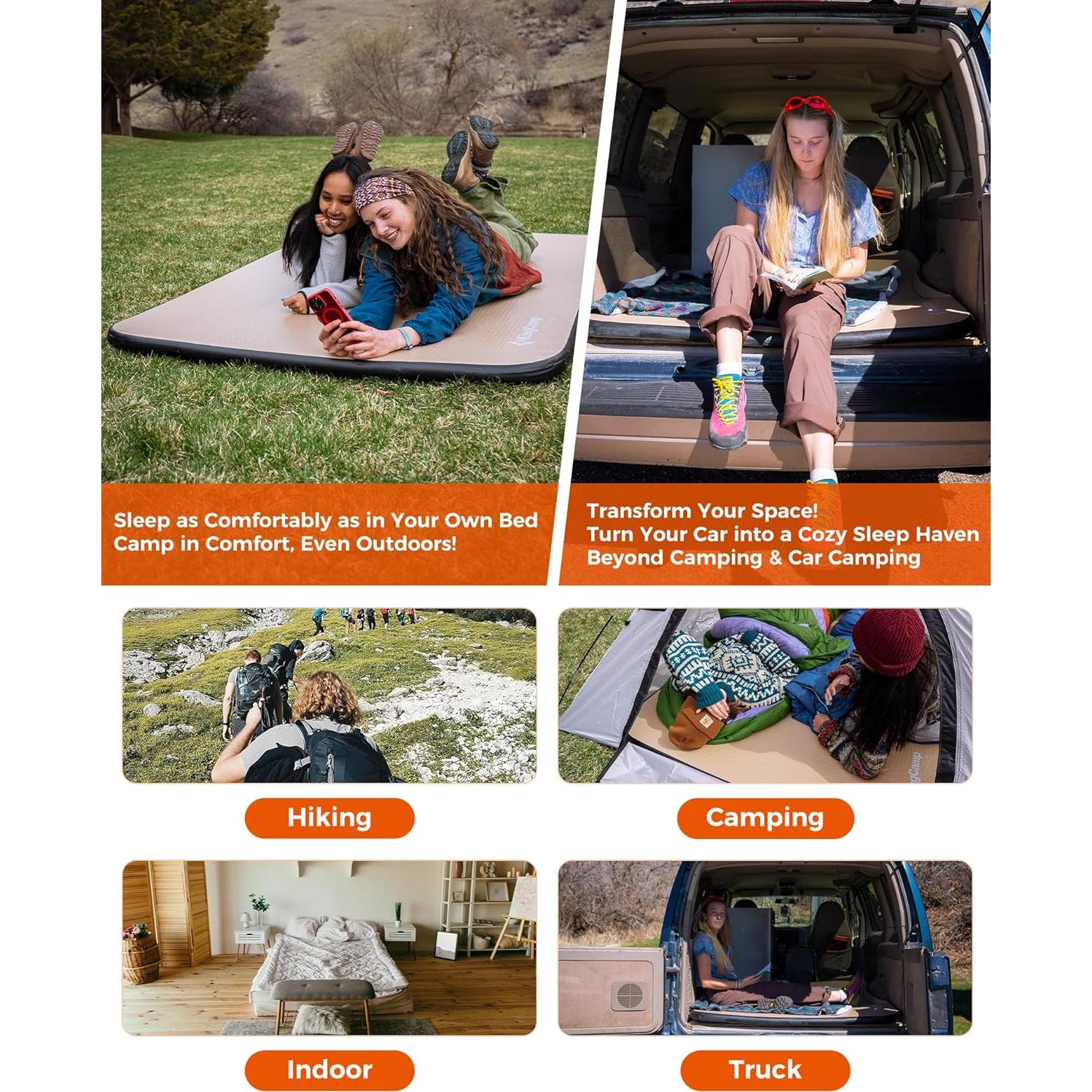 Colchón Inflable Doble KingCamp 200x140 cm Ultraligero