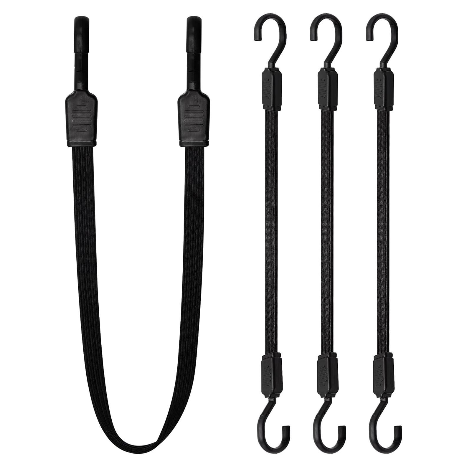 Cuerdas Bungee Planas Rugtol 30.48 cm con Ganchos Metálicos - Paquete de 4