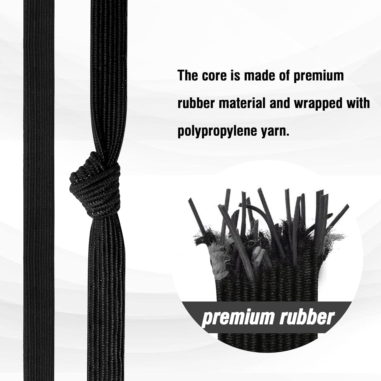 Cuerdas Bungee Planas Rugtol 30.48 cm con Ganchos Metálicos - Paquete de 4