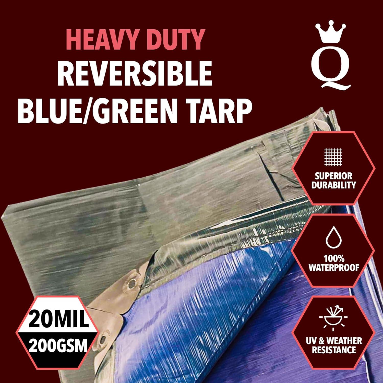 Lona Impermeable Reina de Lona 6x8m 120 GSM Azul/Verde