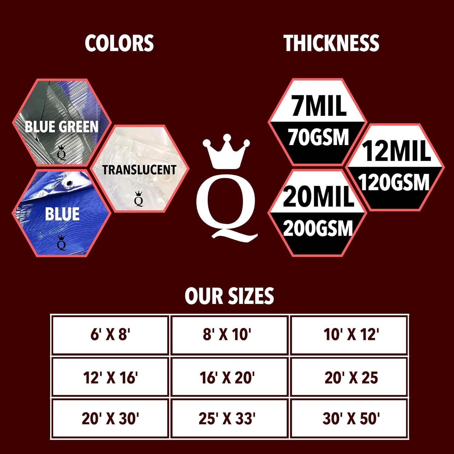 Lona Impermeable Reina de Lona 6x8m 120 GSM Azul/Verde