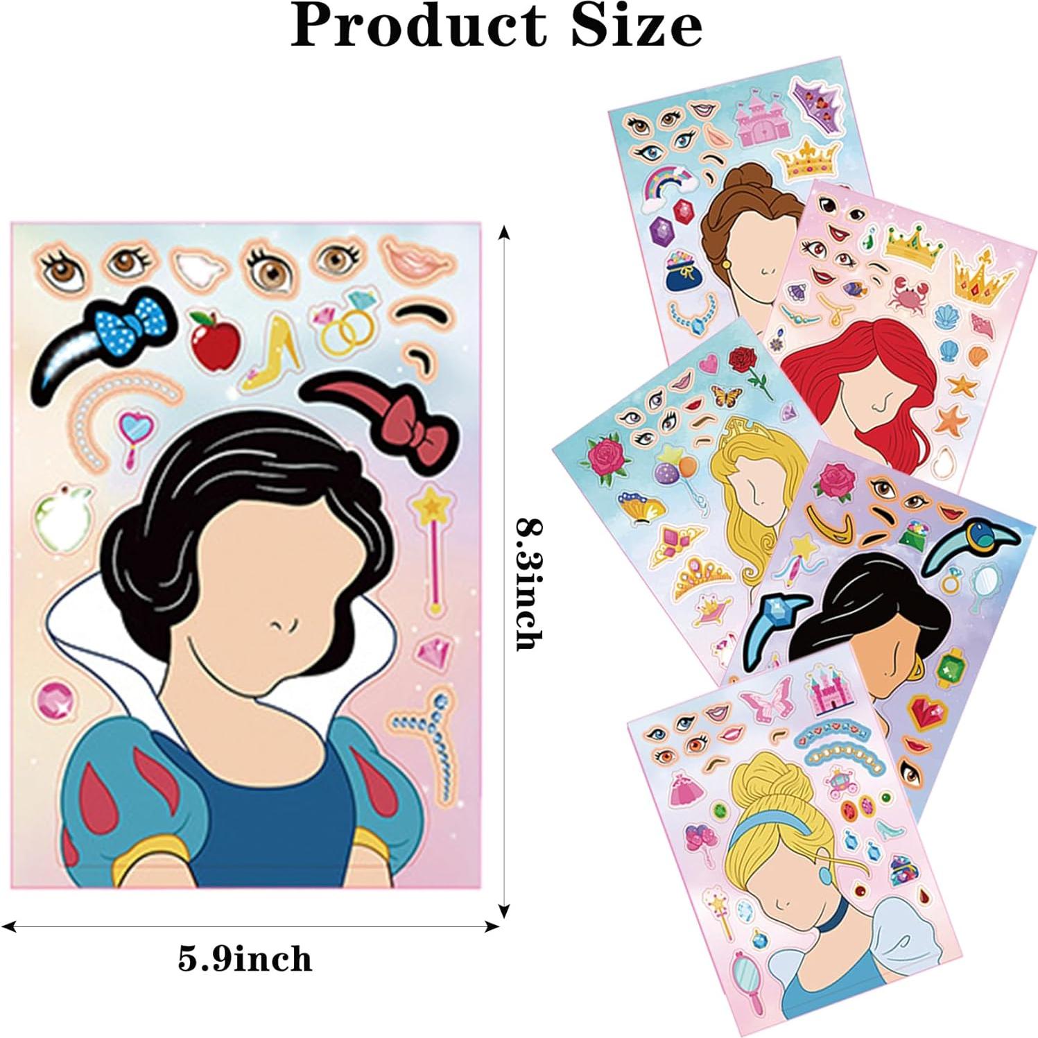 Stickers de Princesa para Hacer Caras - 12 Piezas MaoMaoCha