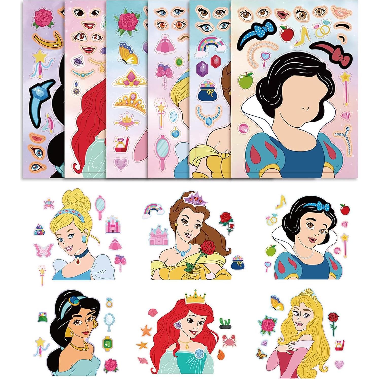Stickers de Princesa para Hacer Caras - 12 Piezas MaoMaoCha