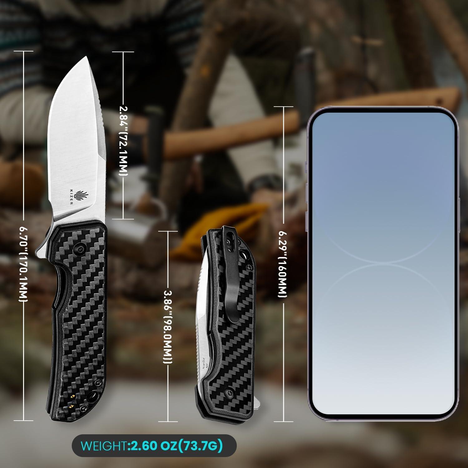 Cuchillo Plegable Kizer Nice Guy 7.21 cm 154CM Mango G10