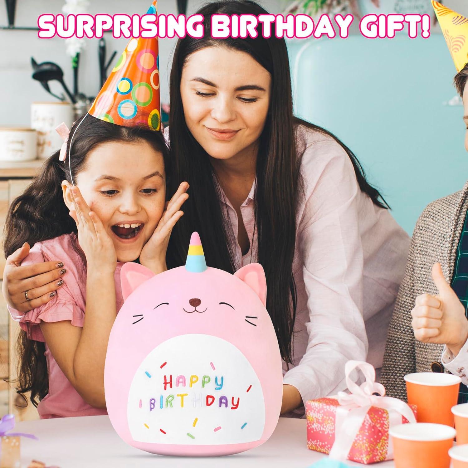 Caticorn Peluche Rosa SQEQE 25.4 cm Almohada Suave