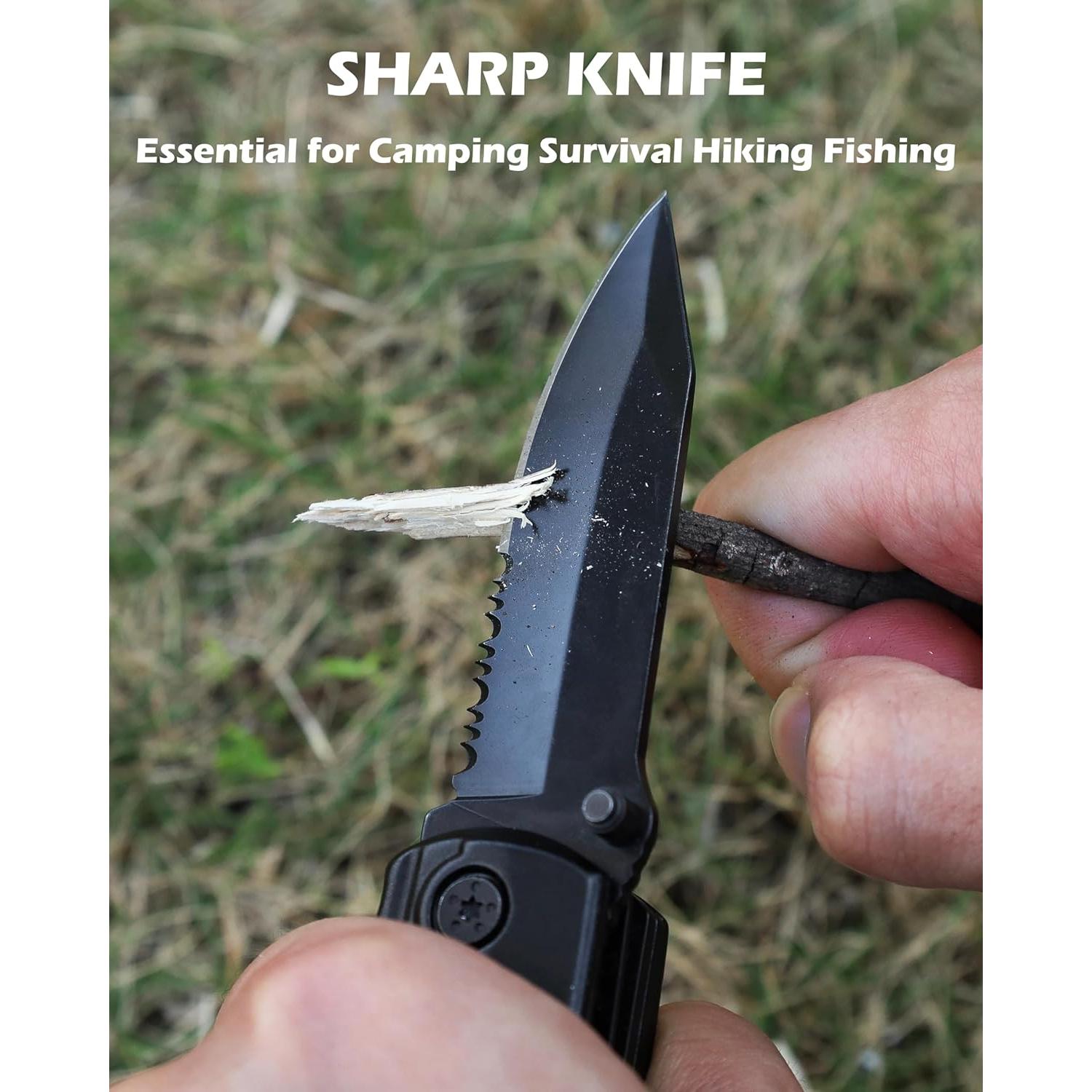 Cuchillo de bolsillo Rush Deer 19 en 1 - Multiherramienta EDC negra