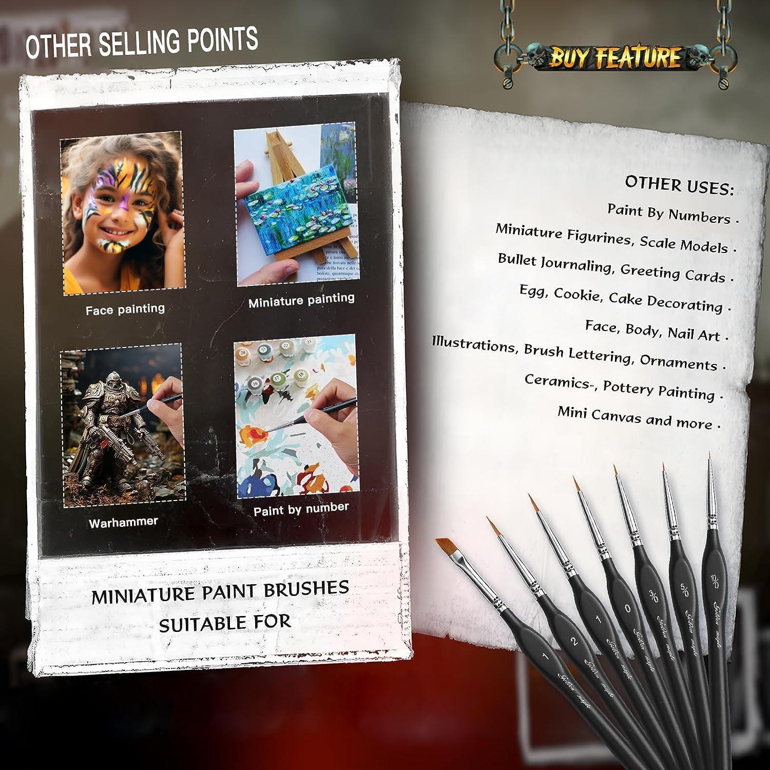 Pinceles de Pintura Miniatura Golden Maple 10 Piezas Detalle