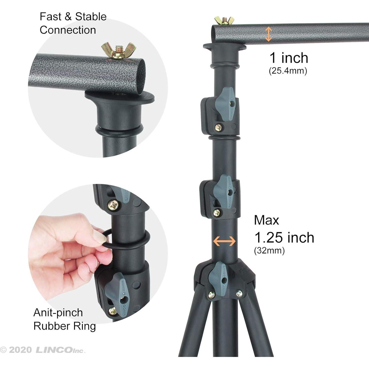 Soporte de fondo LINCO 2.74x6.1m ajustable para fotografía