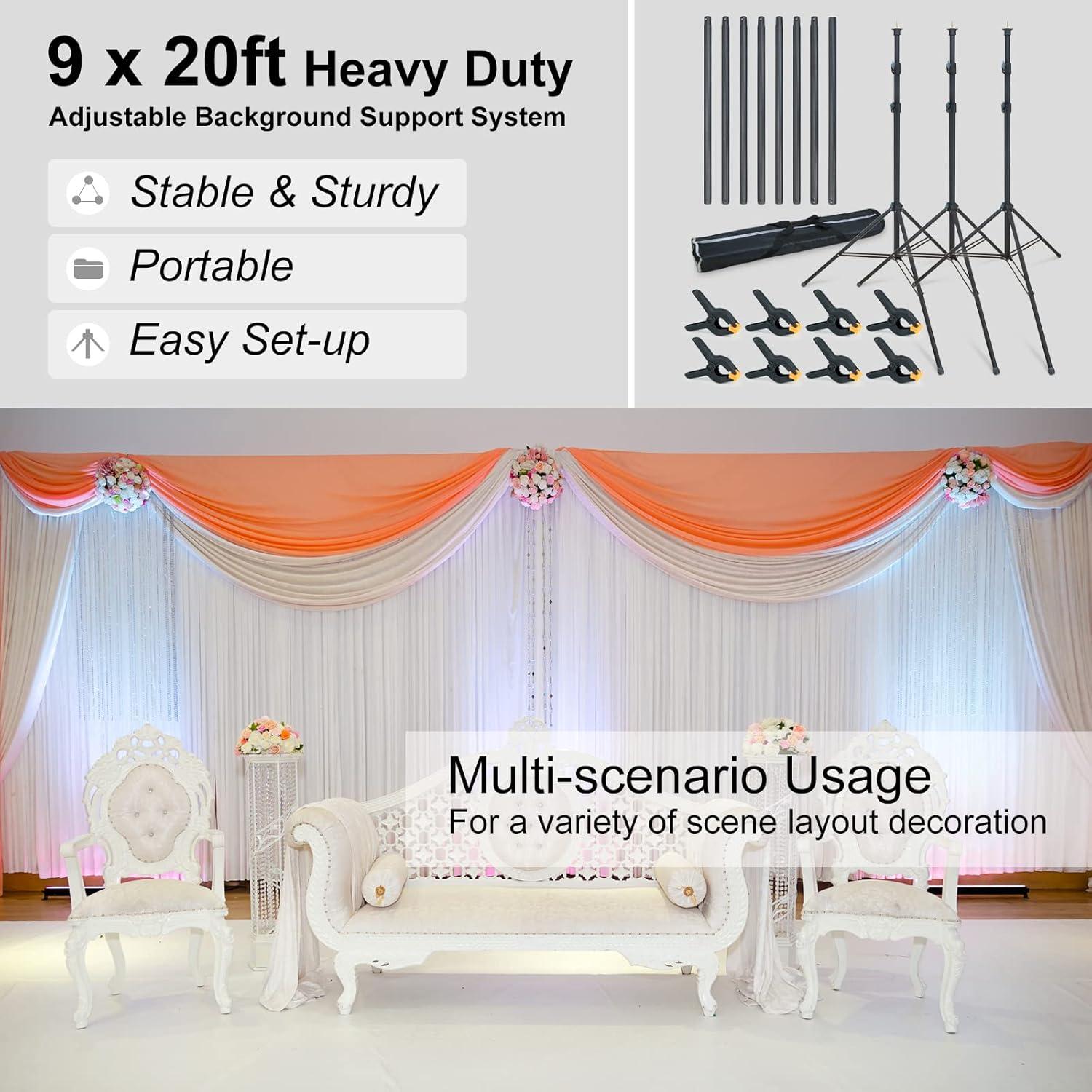 Soporte de fondo LINCO 2.74x6.1m ajustable para fotografía