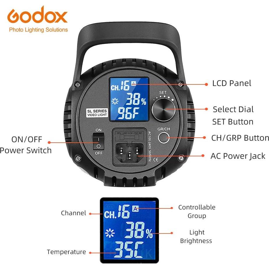 Luz de Video LED Godox SL-60W 60W 5600K Montaje Bowens