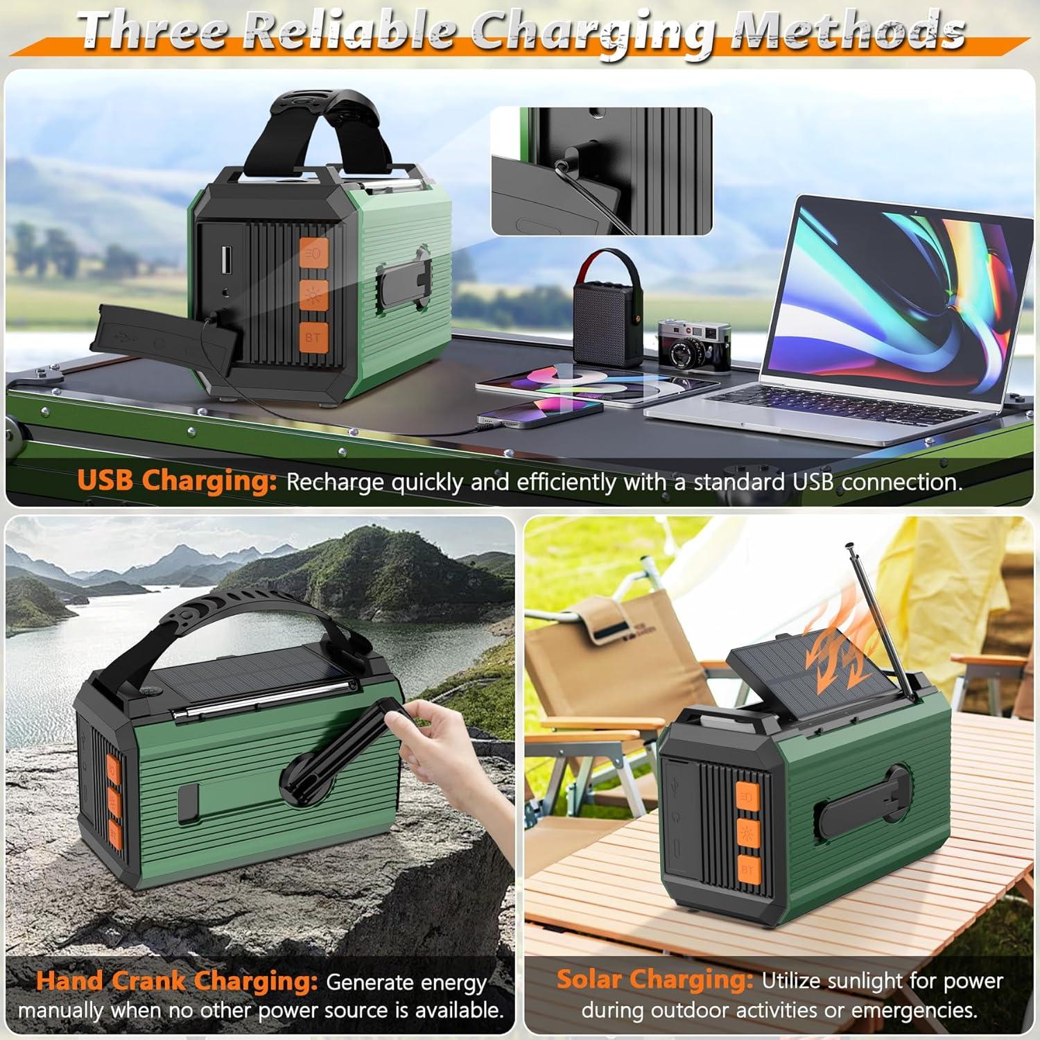 Radio Meteorológica de Emergencia RAOUOEN 20000mAh Solar Bluetooth