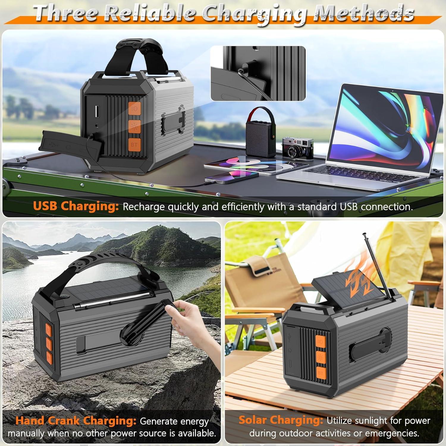 Radio Meteorológica de Emergencia RAOUOEN 20000mAh Solar AM/FM