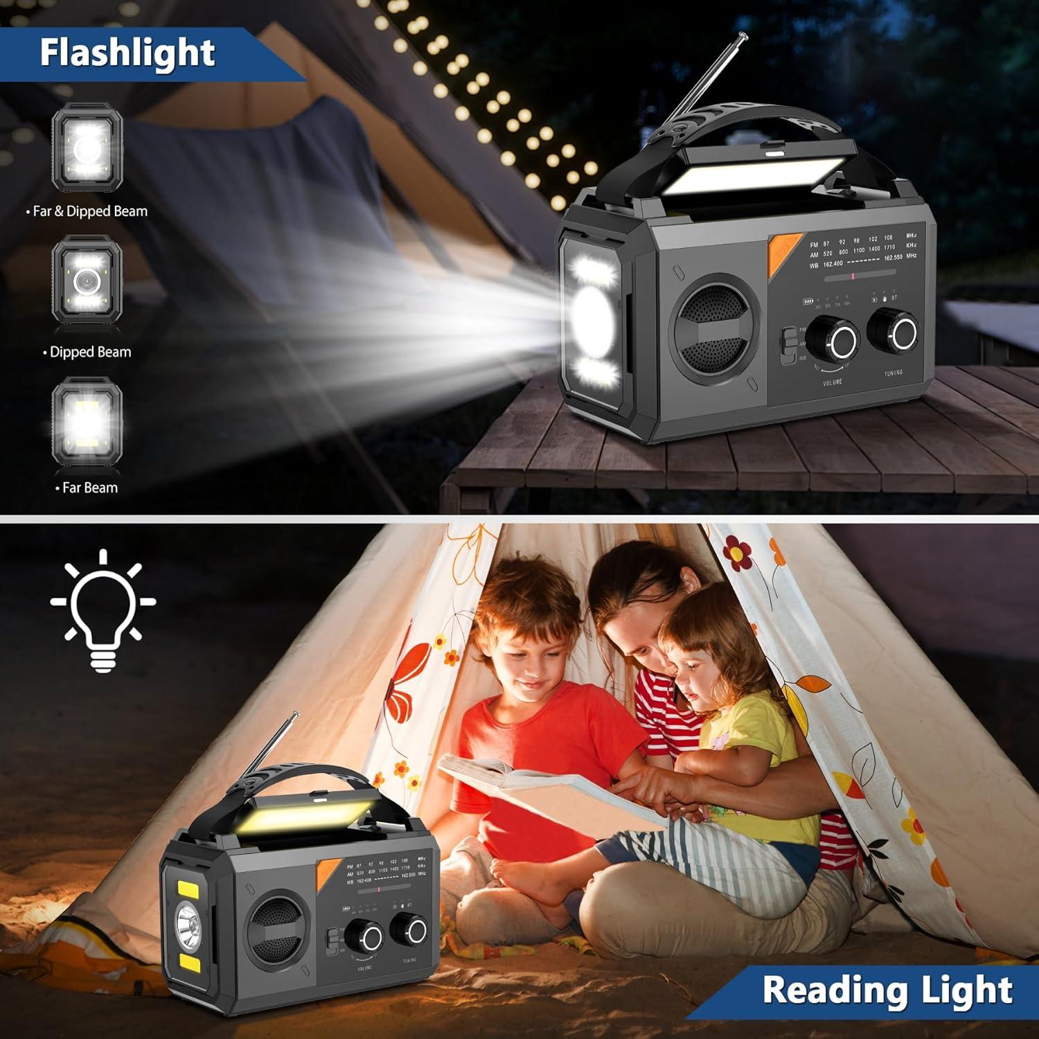 Radio Meteorológica de Emergencia RAOUOEN 20000mAh Solar AM/FM