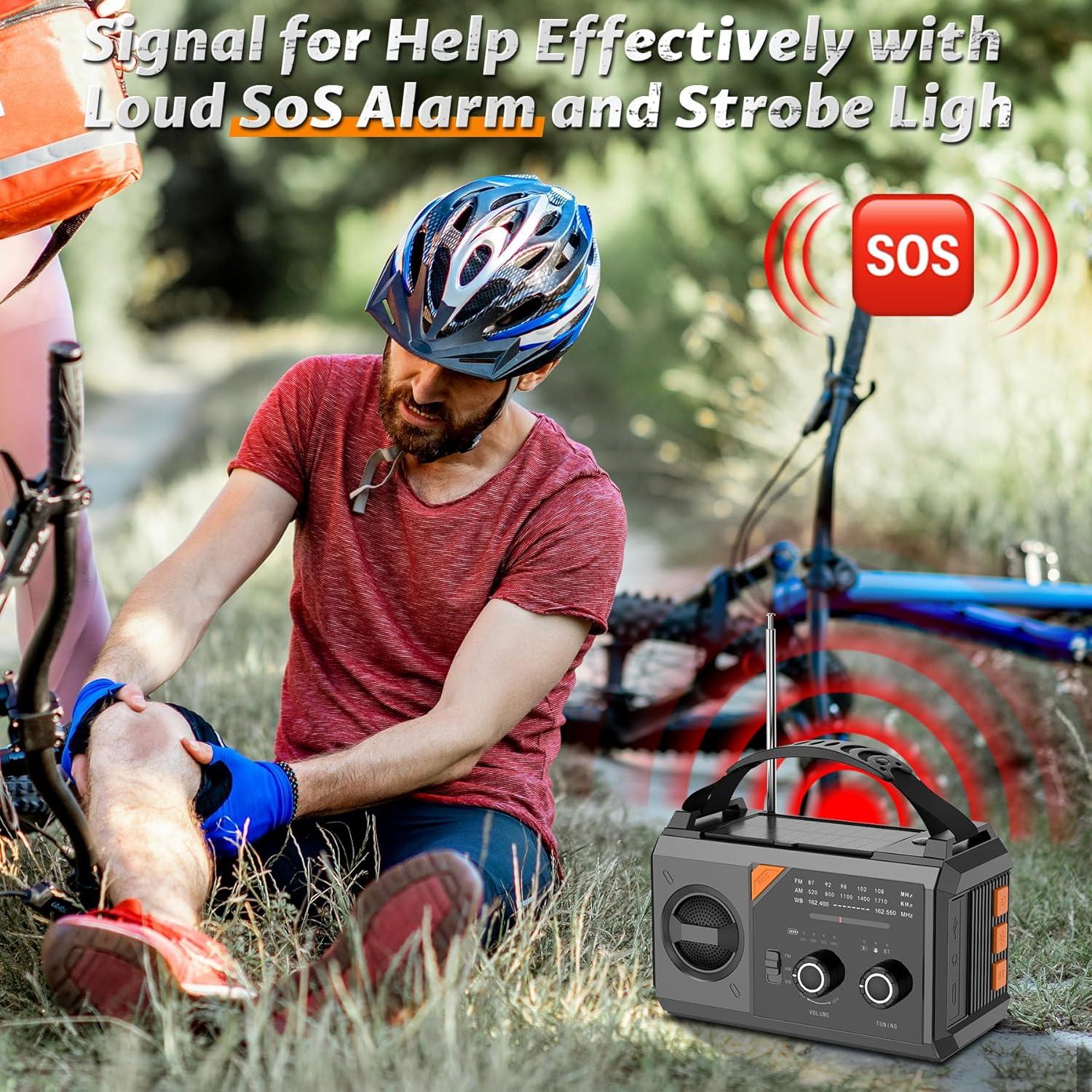 Radio Meteorológica de Emergencia RAOUOEN 20000mAh Solar AM/FM