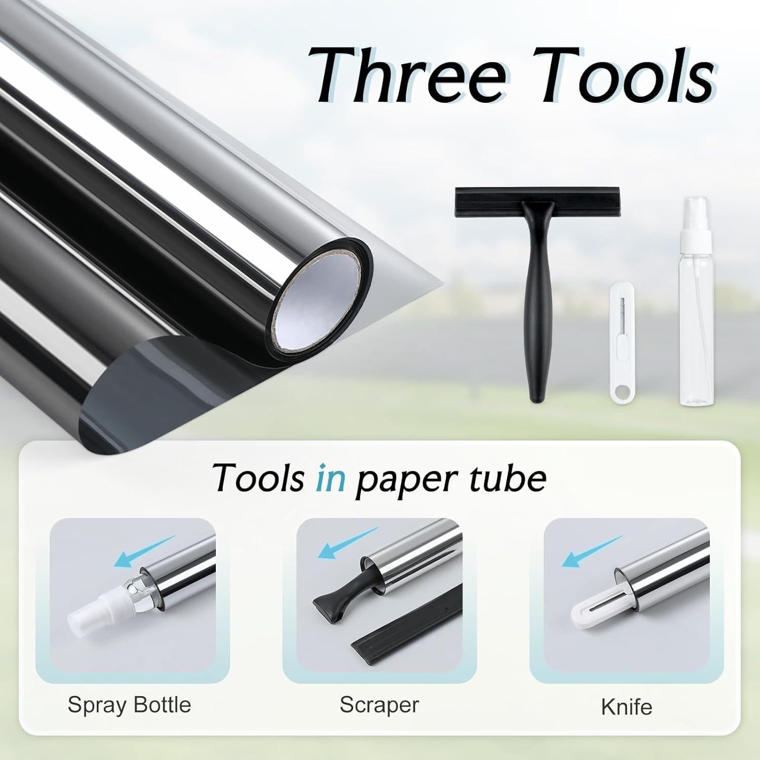 Película de Privacidad DOWELL 44.5x200cm Anti UV Reflectante