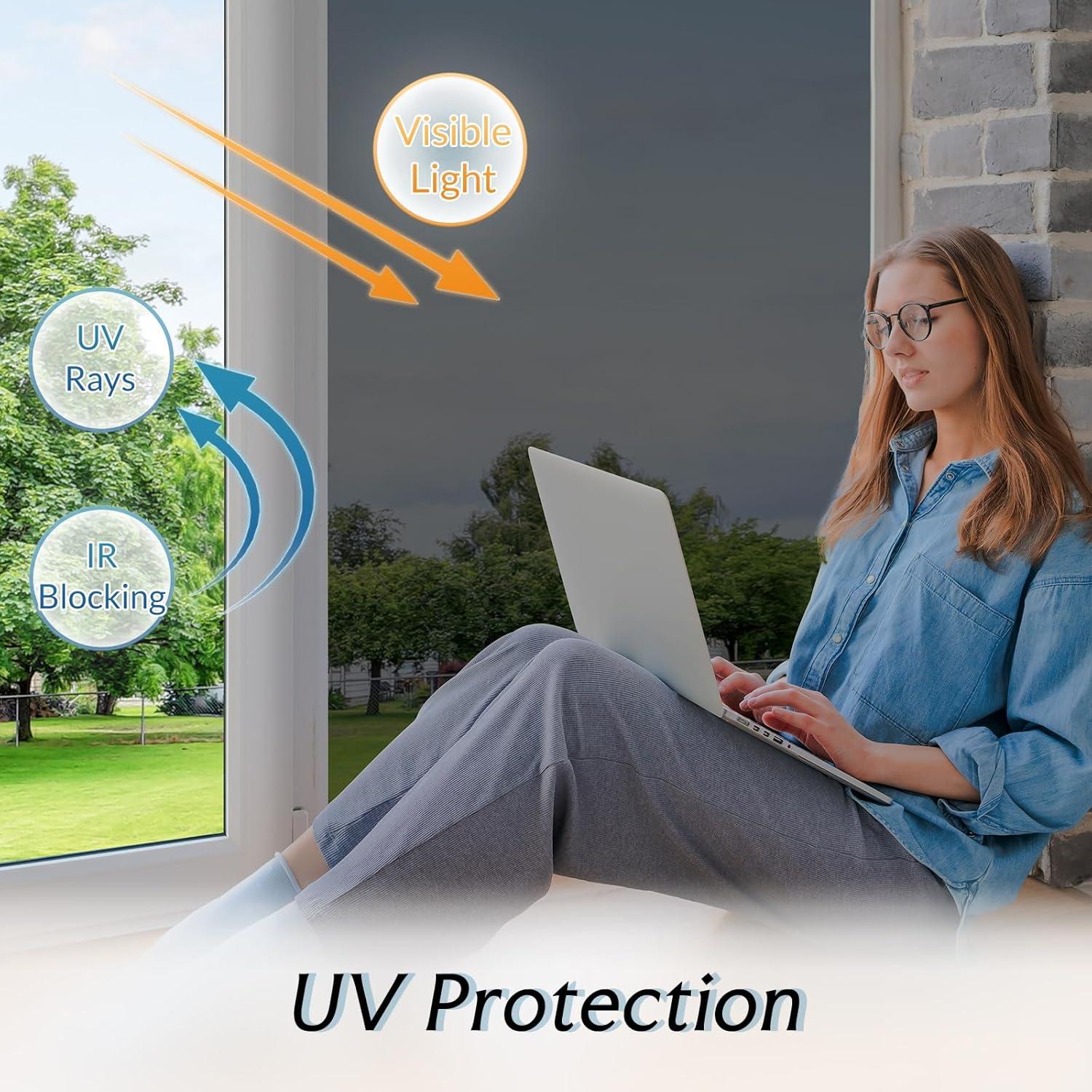 Película de Privacidad DOWELL 44.5x200cm Anti UV Reflectante