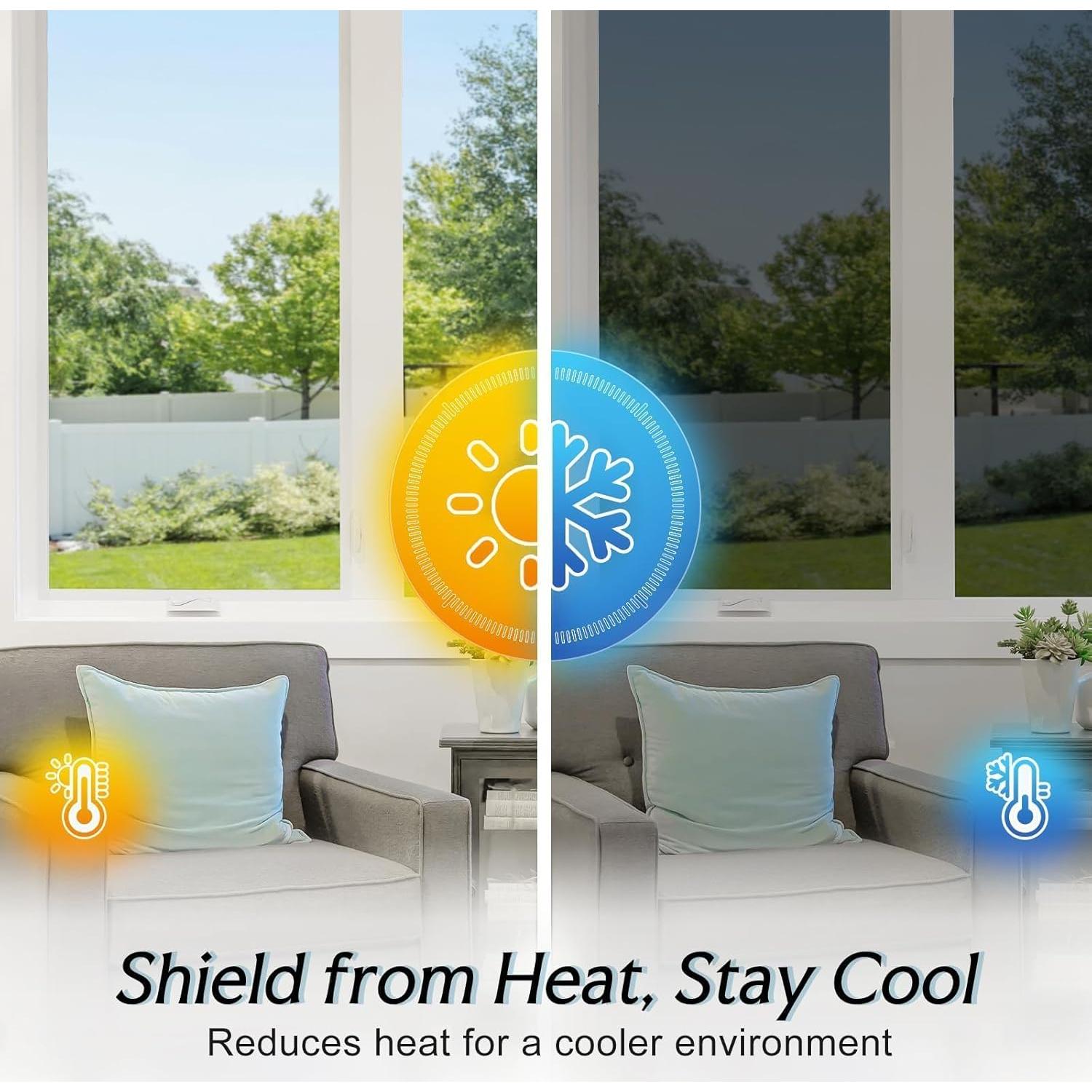 Película de Privacidad DOWELL 44.5x200cm Anti UV Reflectante